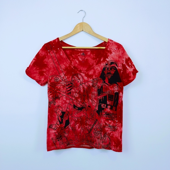 DISNEY | Star Wars Red Tie Dye XS T Shirt - Picture 1 of 6